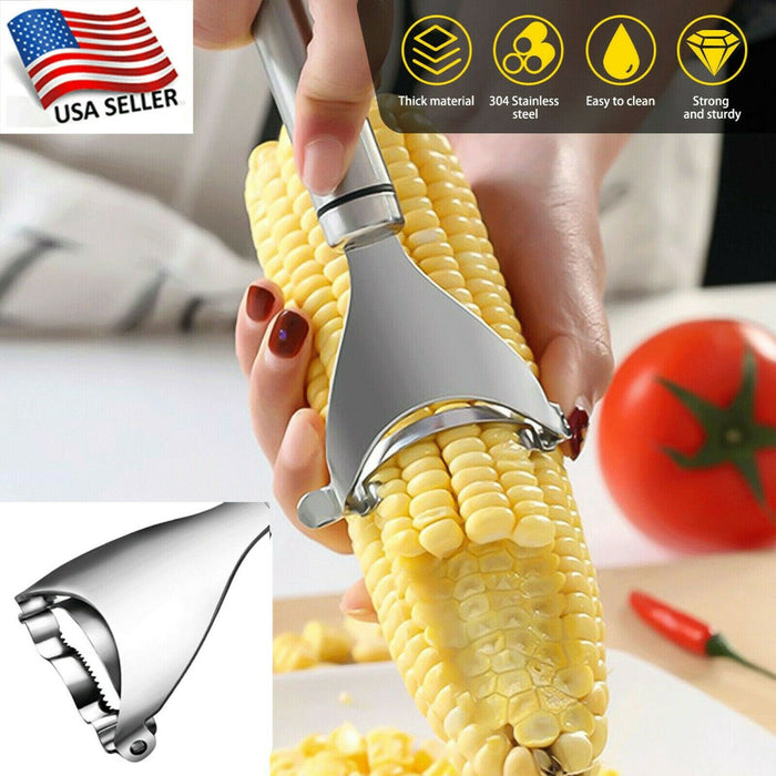 Corn Cob Peeler Stainless Steel Thresher Stripper Remover Kitchen Cutter Tool