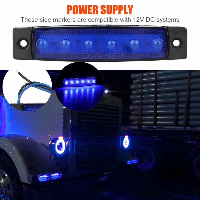 12Pcs Blue LED Rock Strip Underbody Wheel Light for Offroad Truck Boat Car ATV