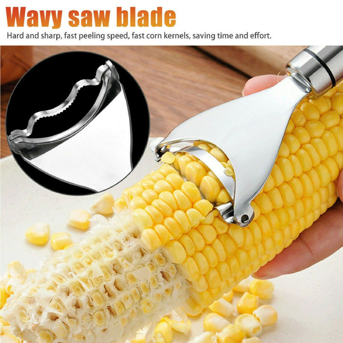 Corn Cob Peeler Stainless Steel Thresher Stripper Remover Kitchen Cutter Tool