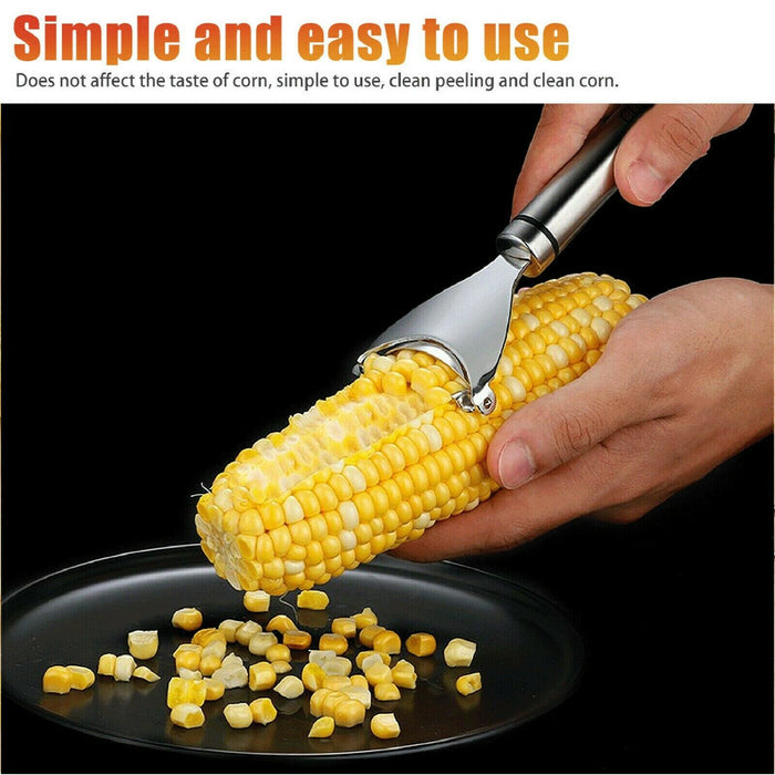 Corn Cob Peeler Stainless Steel Thresher Stripper Remover Kitchen Cutter Tool