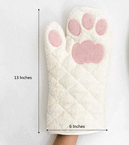 Cricket & Junebug Oven Mitts Cat Paws - White and Pink