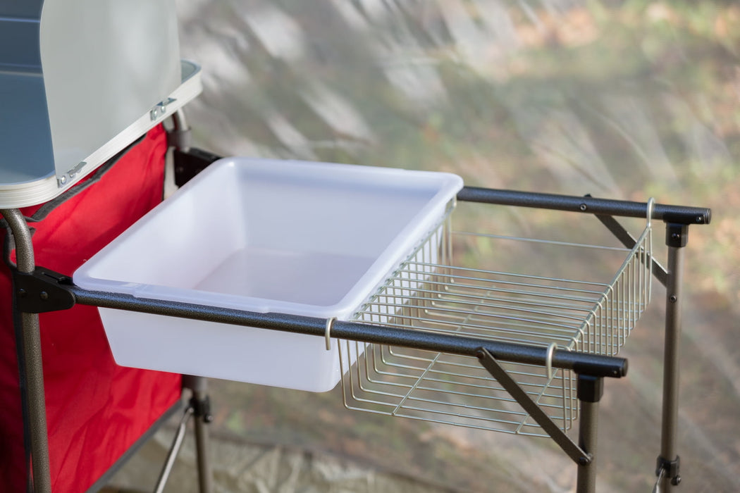 Ozark Trail Camping Table, Silver and Red, 31" x 13" x 8.25"