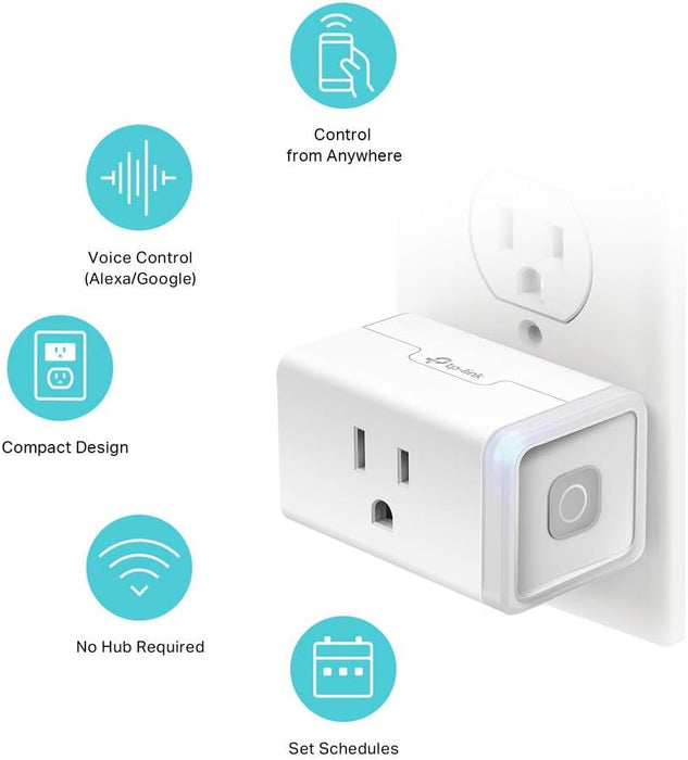 Kasa Smart Plug Mini 15A, Smart Home Wi-Fi Outlet Works with Alexa, Google Home & IFTTT, 4-Pack