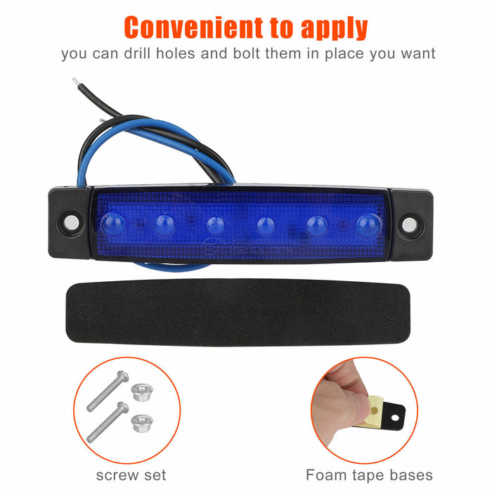 12Pcs Blue LED Rock Strip Underbody Wheel Light for Offroad Truck Boat Car ATV