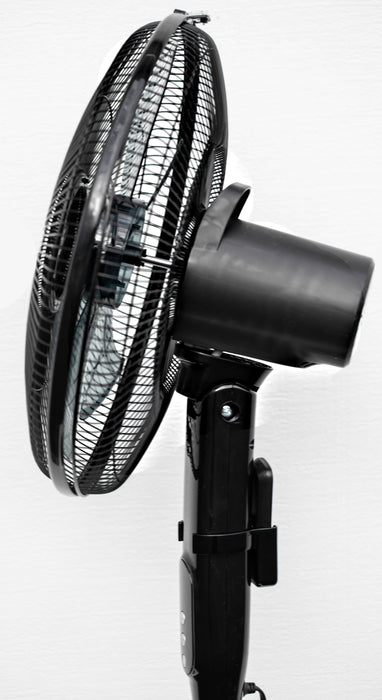 Pelonis 16" 12-Speed Adjustable Height Quiet Pedestal Fan Digital Display & Remote