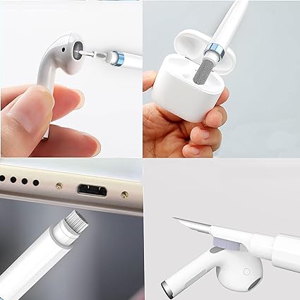 Earbuds Cleaning Pen 4 in 1 Multi-Function Airpod Cleaner Kit Soft Brush for Earphones Charging Box Accessories, Computer, Camera and Mobile Phone