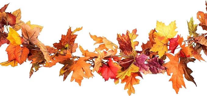 DearHouse 2 Pack Fall Garland Maple Leaf, 5.9Ft/Piece Hanging Vine Garland Artificial