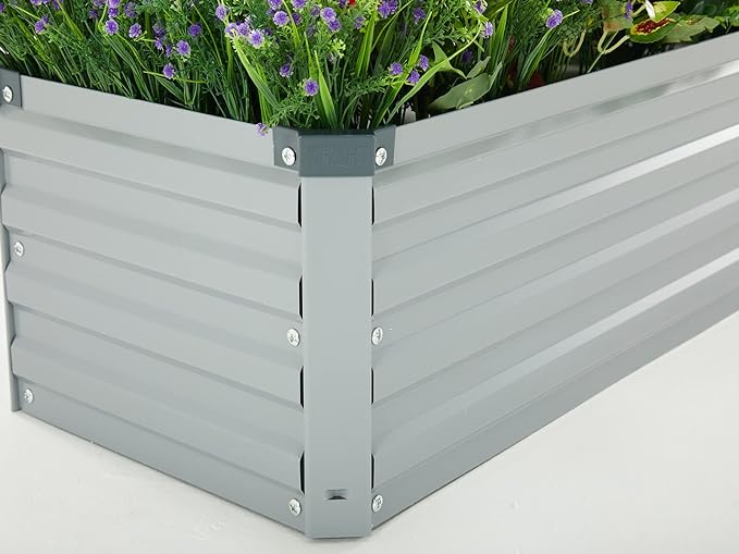 Galvanized Raised Garden Bed Kit Outdoor Metal Large Rectangle Planter Box