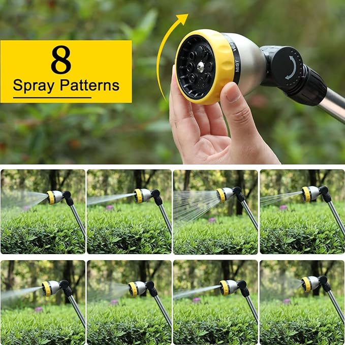 FANHAO 16 Inches Garden Watering Wand, 180° Rotating Head Hose Wand with Thumb Control Shut Off