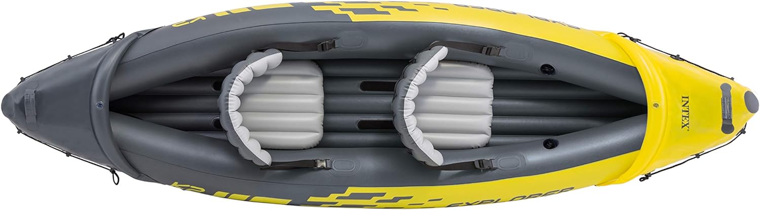 Intex Explorer K2 Kayak, 2-Person Inflatable Kayak Set with Aluminum Oars and High Output Air Pump