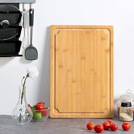 Extra Large Cutting Board, 16" Bamboo Cutting Boards for Kitchen with Juice Groove and Handles Kitchen Chopping Board for Meat Cheese board Heavy Duty Serving Tray