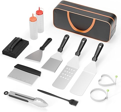 Griddle Accessories Kit, Flat Top Grill Accessories Set for Blackstone and Camp Chef, Grill Spatula Set