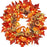 Prelit Fall Wreath 20 Lights with Timer Front Door Decoration