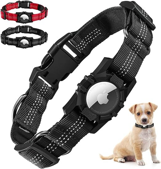 Airtag Dog Collar, Reflective Air Tag Dog Collar for Apple Airtags - Adjustable