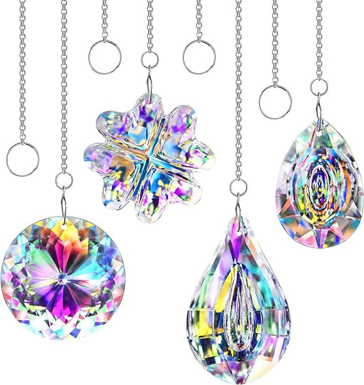 4pcs Crystal Suncatchers Hanging Sun Catchers Rainbow Makers for Home Prisms