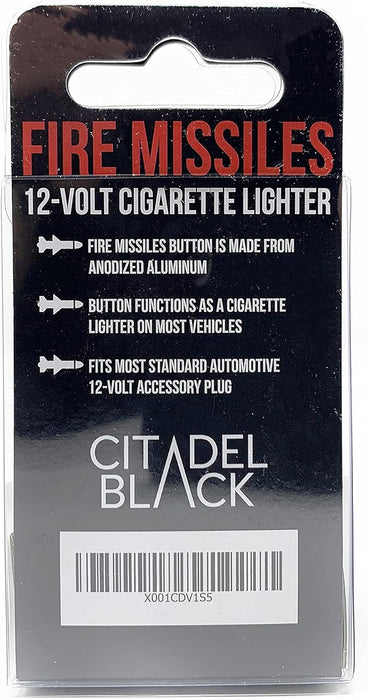 Fire Missiles Button Car 12-volt plug by Citadel Black - Anodized Aluminum