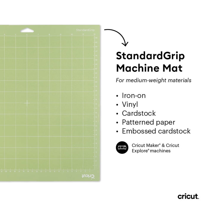 Cricut 12" x 12" Standard Grip Cutting Mats, 2 Mats