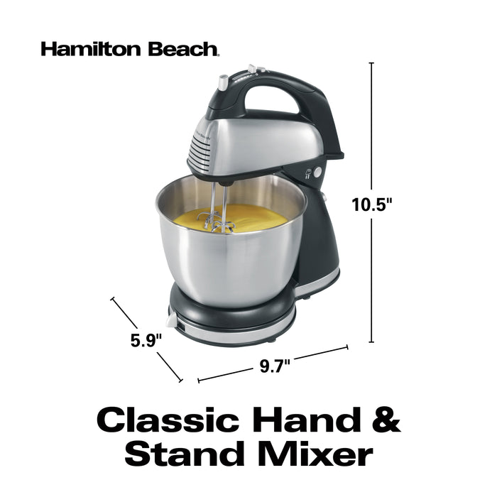 Hamilton Beach Classic Hand and Stand Mixer, Black