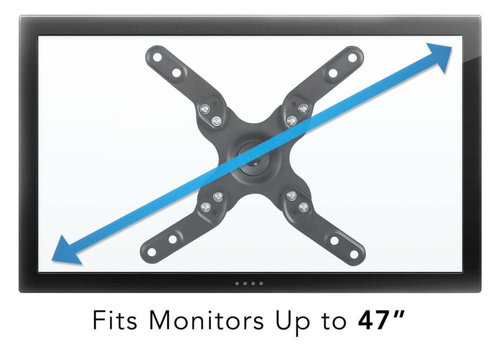 Full Motion TV Mount, Fits 19"-43" Flat Screens, Monitor Swivel Wall Bracket