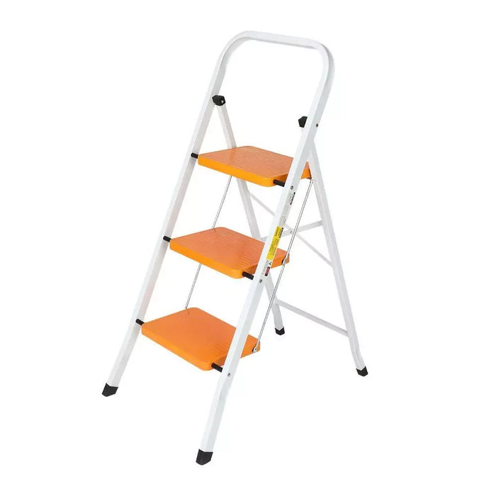 3 Step Ladder Folding Step Stool Steel Anti-Slip For Household Office Use 330lbs