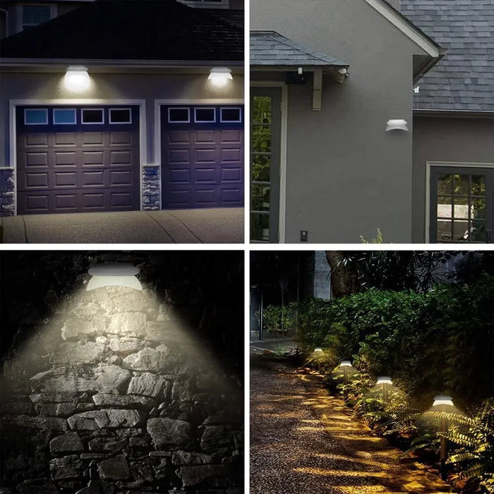 4 Pack Solar Gutter / Fence Mount LED Lights Outdoor Garden Pathway Deck Doorway