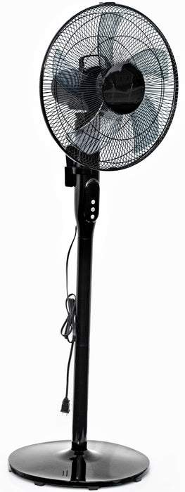 Pelonis 16" 12-Speed Adjustable Height Quiet Pedestal Fan Digital Display & Remote