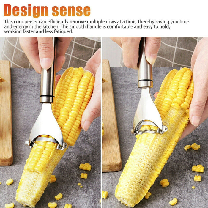 Corn Cob Peeler Stainless Steel Thresher Stripper Remover Kitchen Cutter Tool