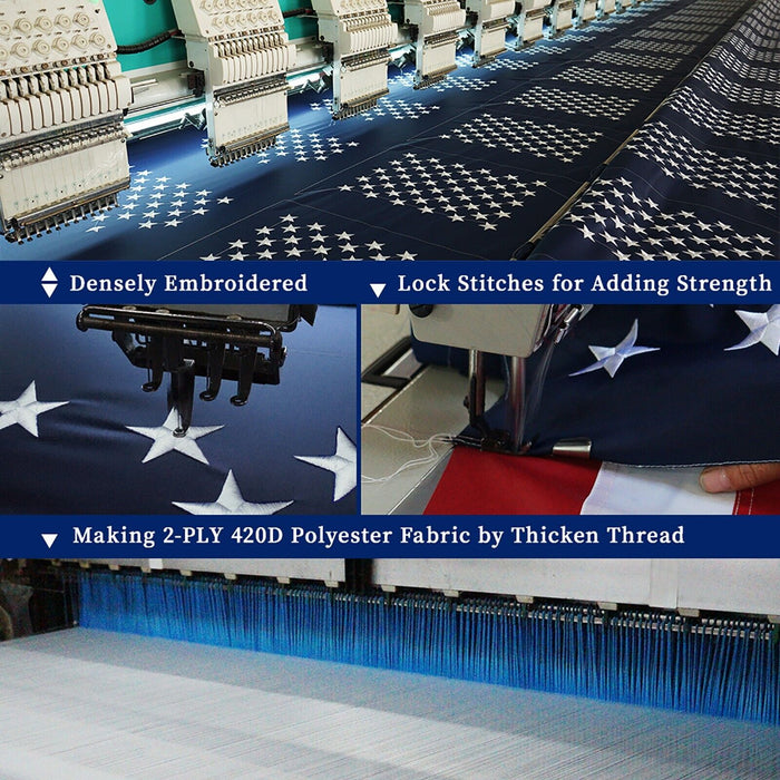 American Flag 4x6 ft US Flag Heavy Duty 420D Embroidered Stars Sewn Stripes
