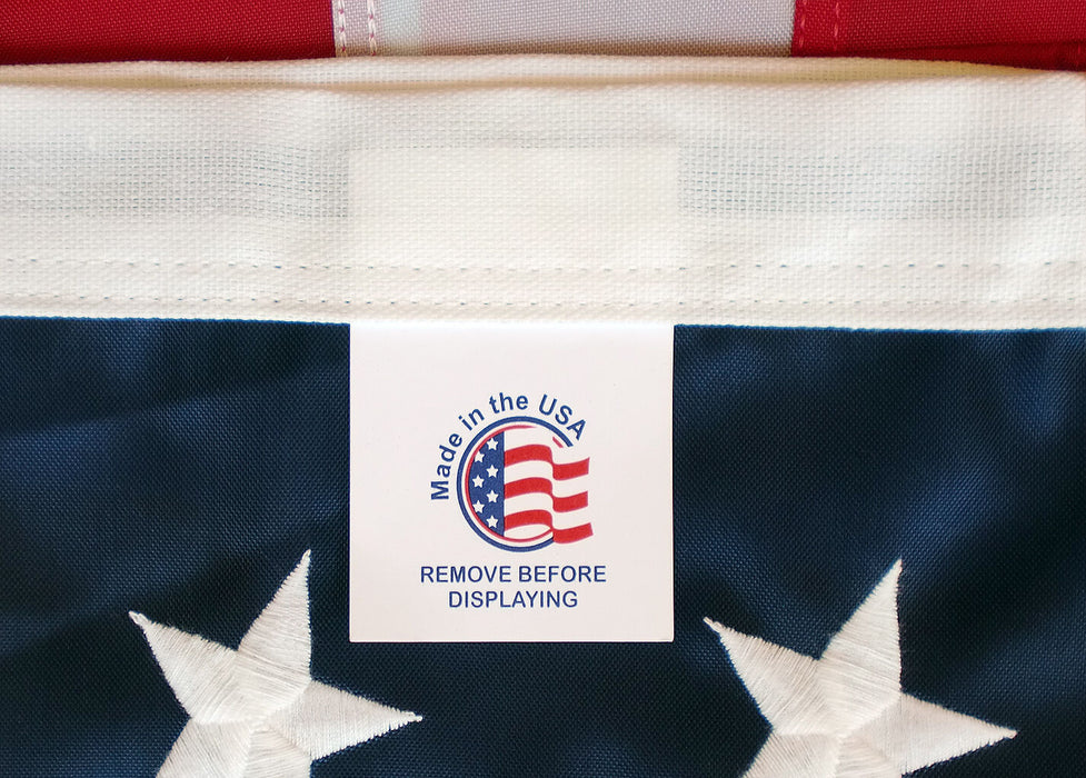 Embroidered Nylon American Flag 100% Made In U.S.A. 3'x5'