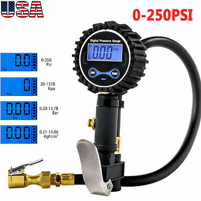 250 PSI Digital Tire Inflator with Pressure Gauge Air Chuck For Truck Car Bike