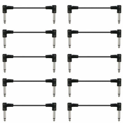 10 PACK 6 inch right angle 1/4 to mono guitar to effect pedal board cable patch cord