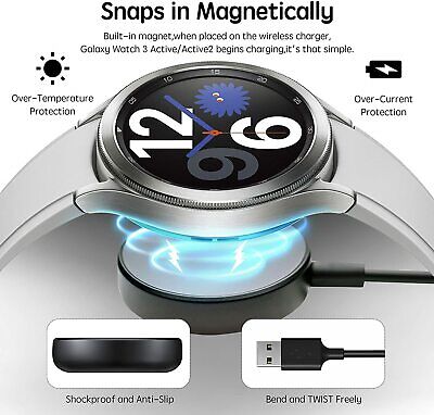 Wireless Magnetic Charger Dock For Samsung Galaxy Watch 4/3/R500/R820/Active 2/1