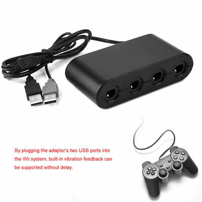 GameCube Controller Adapter 4 port for nintendo Switch Wii U &amp; PC USB NEW TURBO