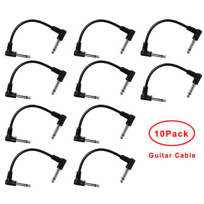 10 PACK 6&#034; right angle 1/4 to mono guitar to effect pedal board cable patch cord