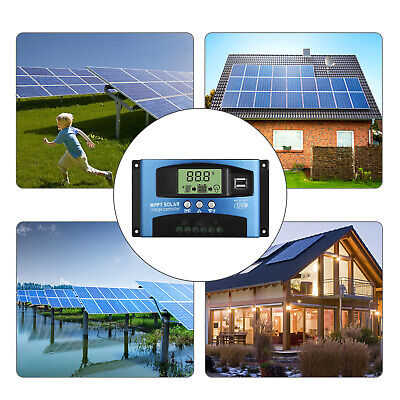 100A MPPT Solar Panel Regulator Charge Controller 12V/24V Auto Focus Tracking US