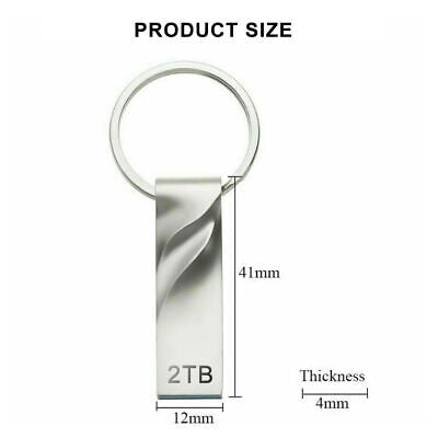 2TB USB 3.0 Flash Drive Memory Stick Pen U Disk Metal Key Thumb for PC Laptop US