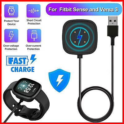 Magnetic USB Charger Cable Charging Dock For Fitbit Versa 3 / Sense Smart Watch