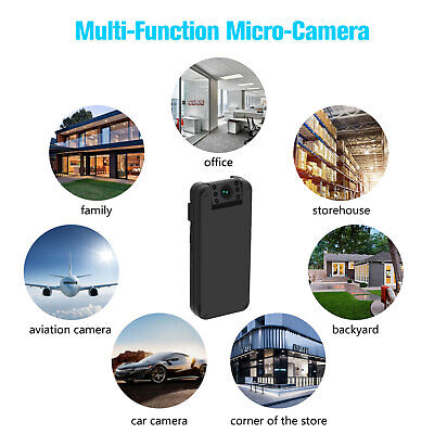 20-hour 1080P HD Camcorder Mini Body Hidden Camera 180° Video DVR IR Night Cam