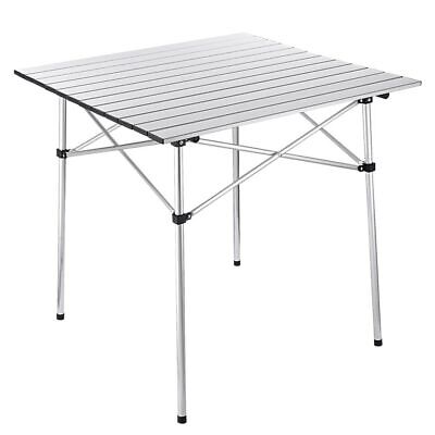 Portable Folding Aluminum Roll Up Table Lightweight Outdoor Picnic + Bag