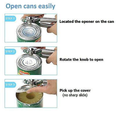 CAN OPENER Bottle Stainless Steel Heavy Duty Blades Strong Professional Chef NEW