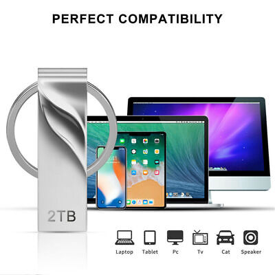 2TB USB 3.0 Flash Drive Memory Stick Pen U Disk Metal Key Thumb for PC Laptop US