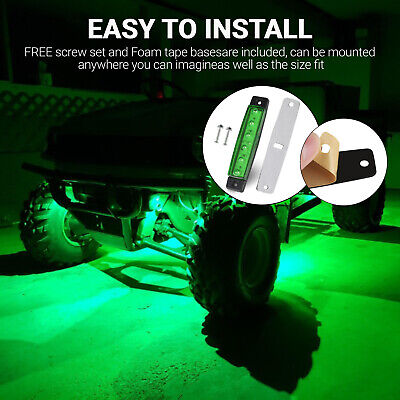 6 Green LED Pods Rock Lights Underbody Wheel For Jeep Offroad Truck UTV ATV Boat