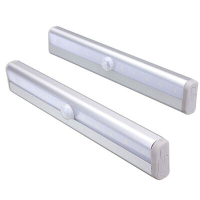 3 Pack 10 LED Motion Sensor Light Night Cabinet Closet Battery Powered Portable