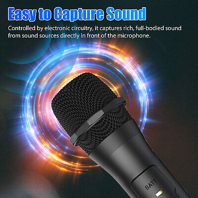 2PCS Wireless VHF Professional Microphone Handheld Mic System Karaoke w/Receiver