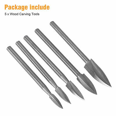 5 Pieces Wood Carving Engraving Drill Bits Set Milling Cutter For Dremel Rotary Tool
