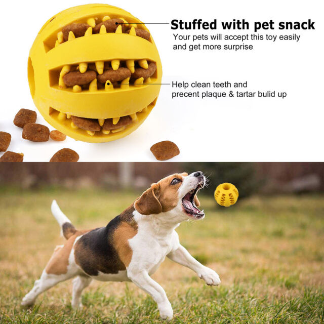 4 Pack Durable Dog Ball Toys for Small to Medium Dogs Treat Dispenser