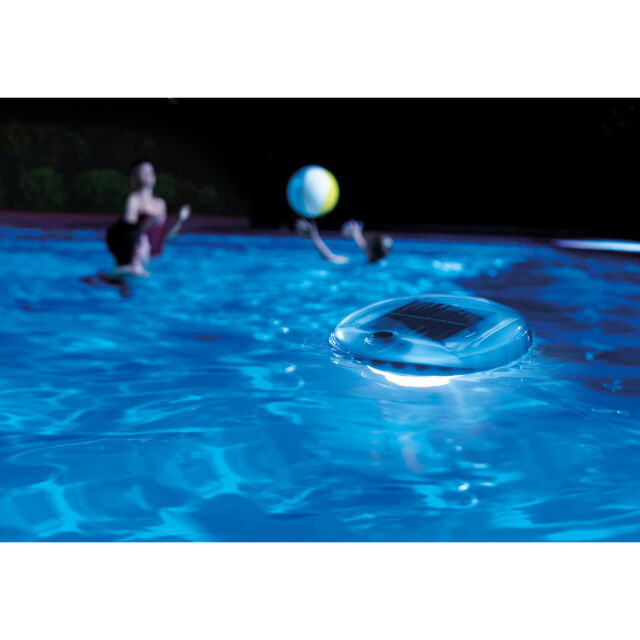 Intex Solar Powered LED Floating Pool Night Light, Auto On Color Changing