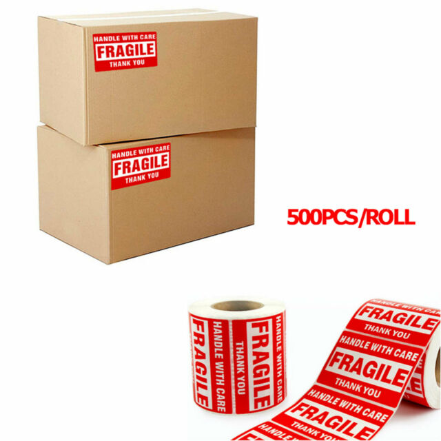 Fragile Stickers 1 Roll 500 2x3 Fragile Label Sticker Handle With Care Mailing