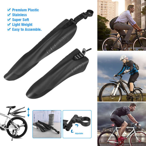 Adjustable Mountain Bicycle Bike Cycling Front & Rear Mud Guards Mudguard Fender