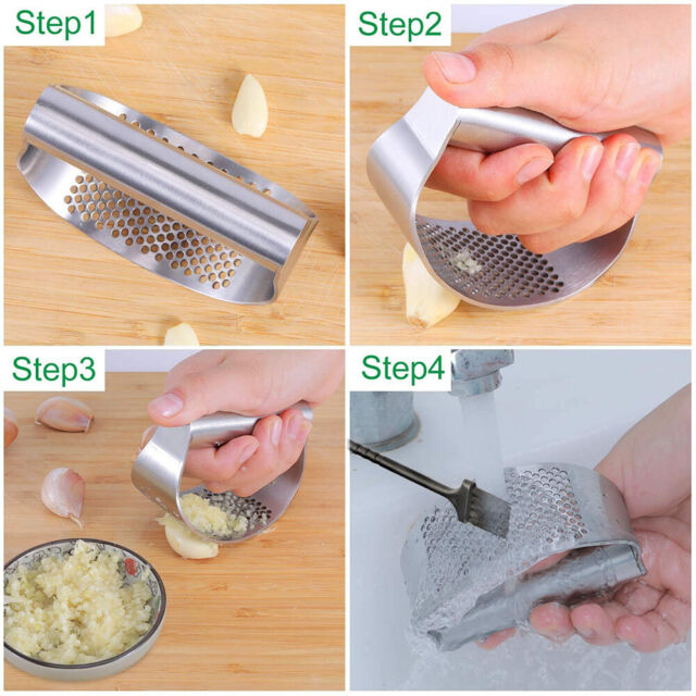 Manual Garlic Press Crusher Squeezer Tool Stainless Steel Masher Kitchen Tools